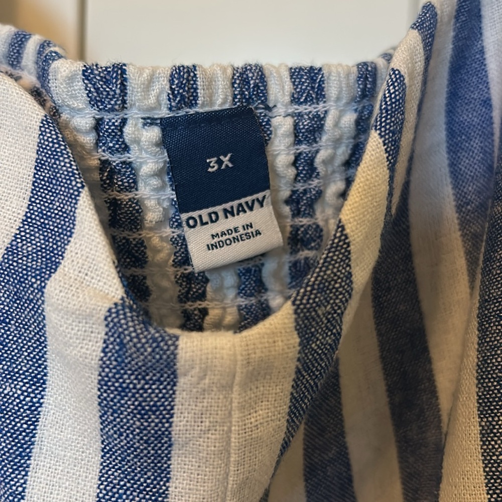 Old Navy denim and White Stripe 2X dress - Picture 2 of 6